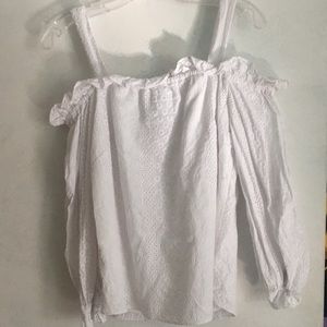 Off the shoulder white shirt
